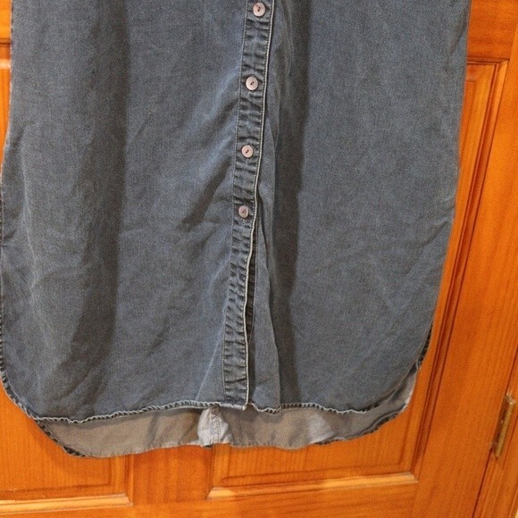 Soft Surroundings Denim Chambrey Jean Shirt Button Down Dress Tencel Small - Picture 5 of 16